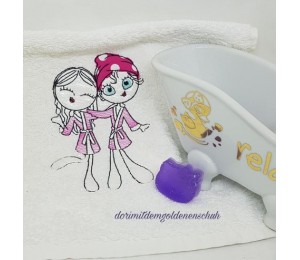 Stickdatei - Beauty Girls - Freundinnen im Bademantel